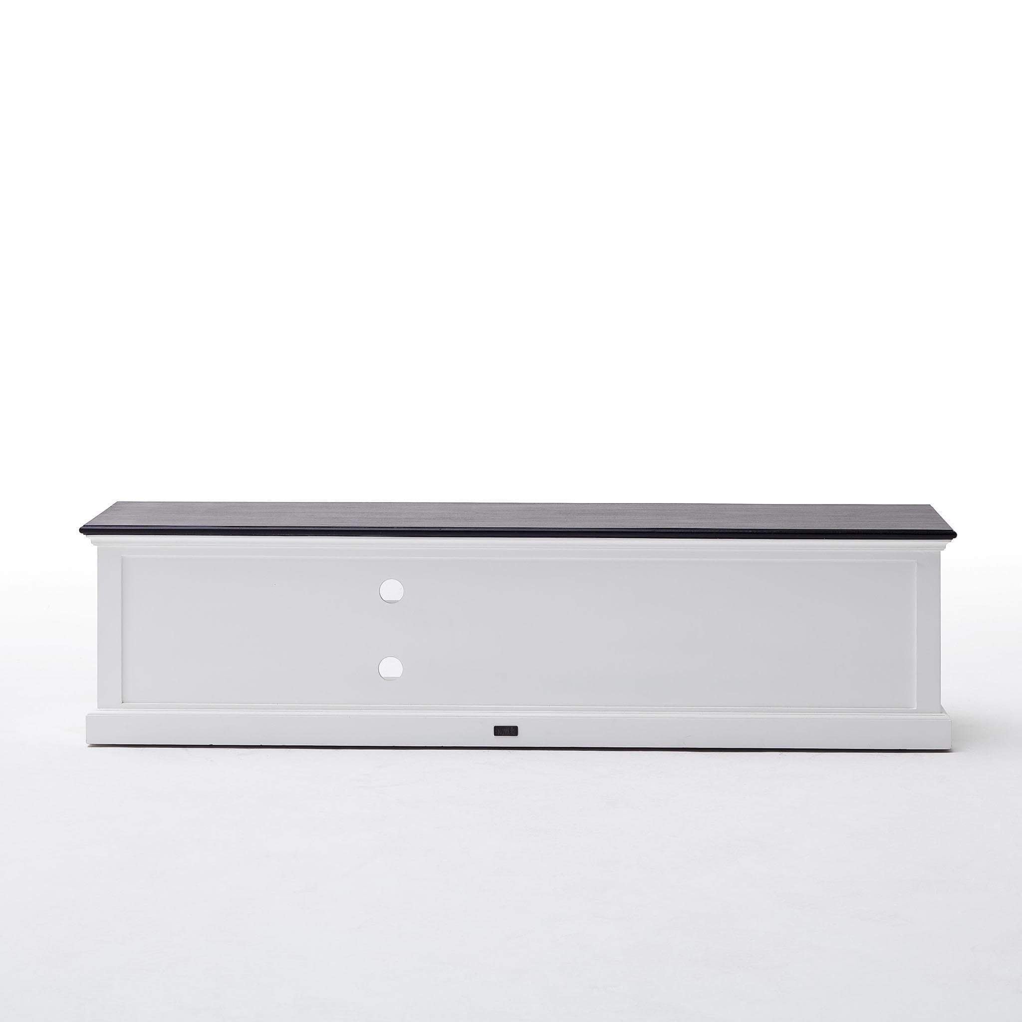 Halifax Contrast Lowboard 180 cm – Weiß mit schwarzer Deckplatte