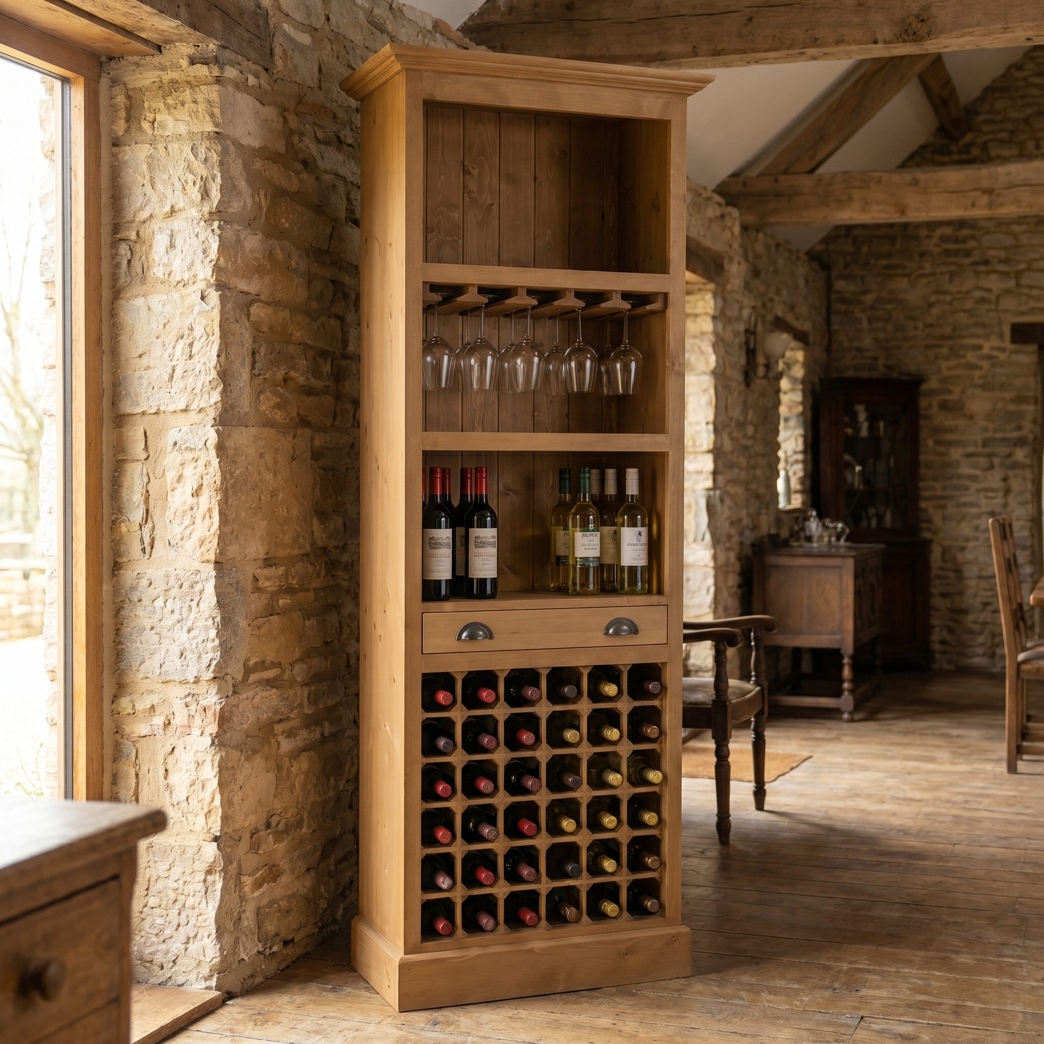 Weinregal für die Landhausküche - in vielen Farben erhältlich!