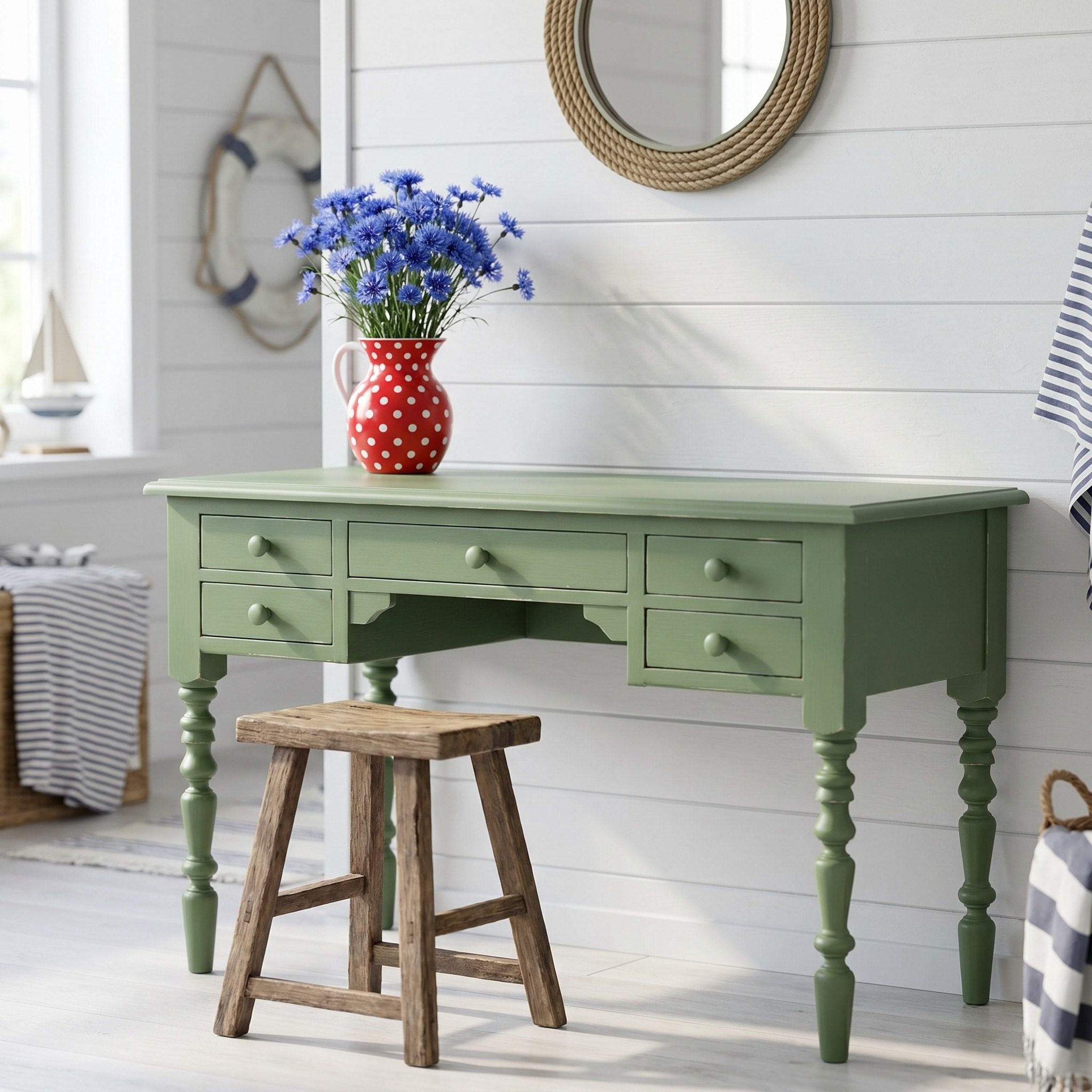 Stilvoller Schreibtisch im Shabby Chic - in vielen Farben erhältlich!