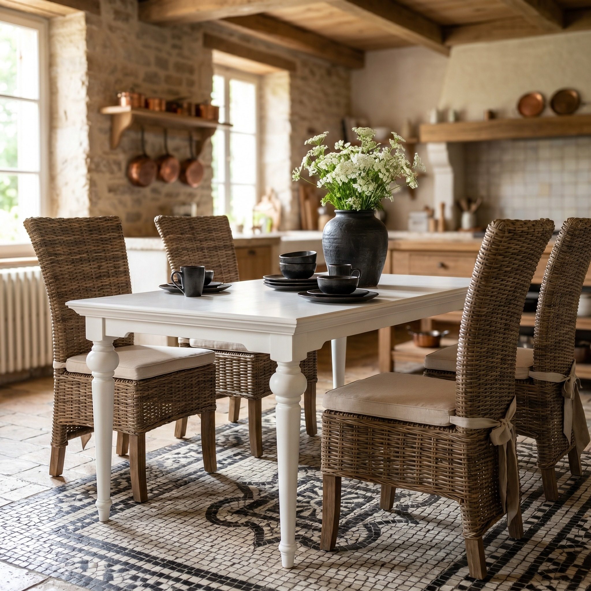 Provence Esstisch 180 cm – Weiß