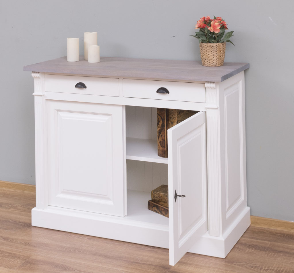 Kompaktes Sideboard im Jugendstil mit zwei Schubladen - in vielen Farben erhältlich!