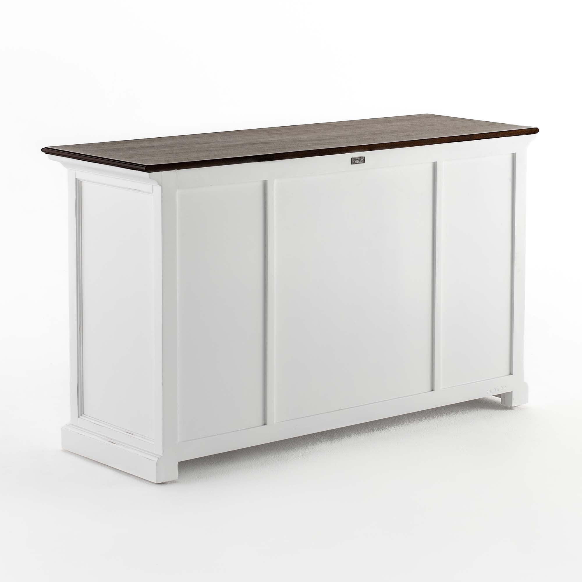 Halifax Accent Sideboard mit 4 Türen und 3 Schubladen – Weiß gewischt & Dunkelbraun