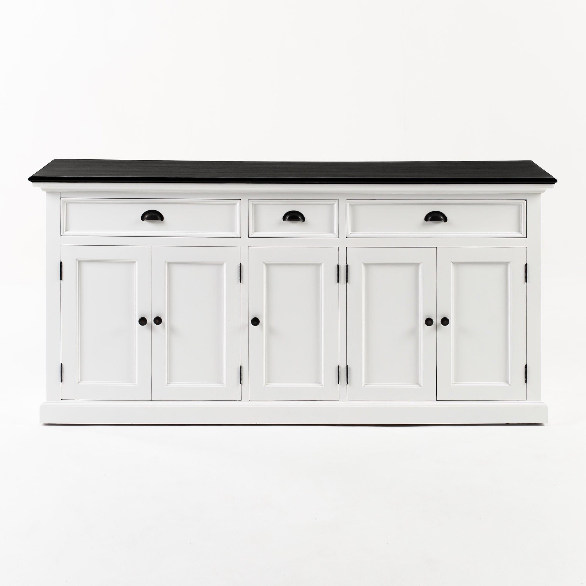 Halifax Contrast Buffet – Sideboard in Weiß mit schwarzer Tischplatte
