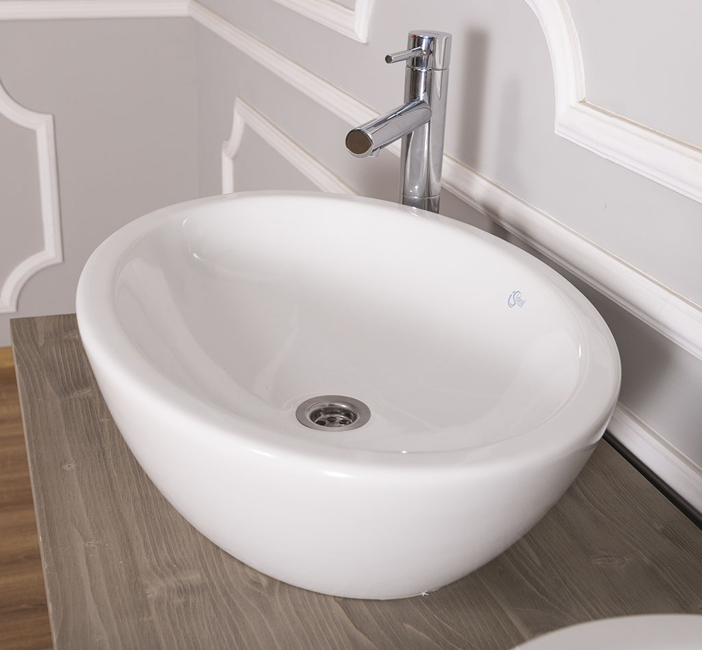 Waschtisch mit zwei Aufsatzwaschbecken und Lamellentüren - in vielen Farben erhältlich! Waschtisch mit zwei Aufsatzwaschbecken und Lamellentüren - in vielen Farben erhältlich!