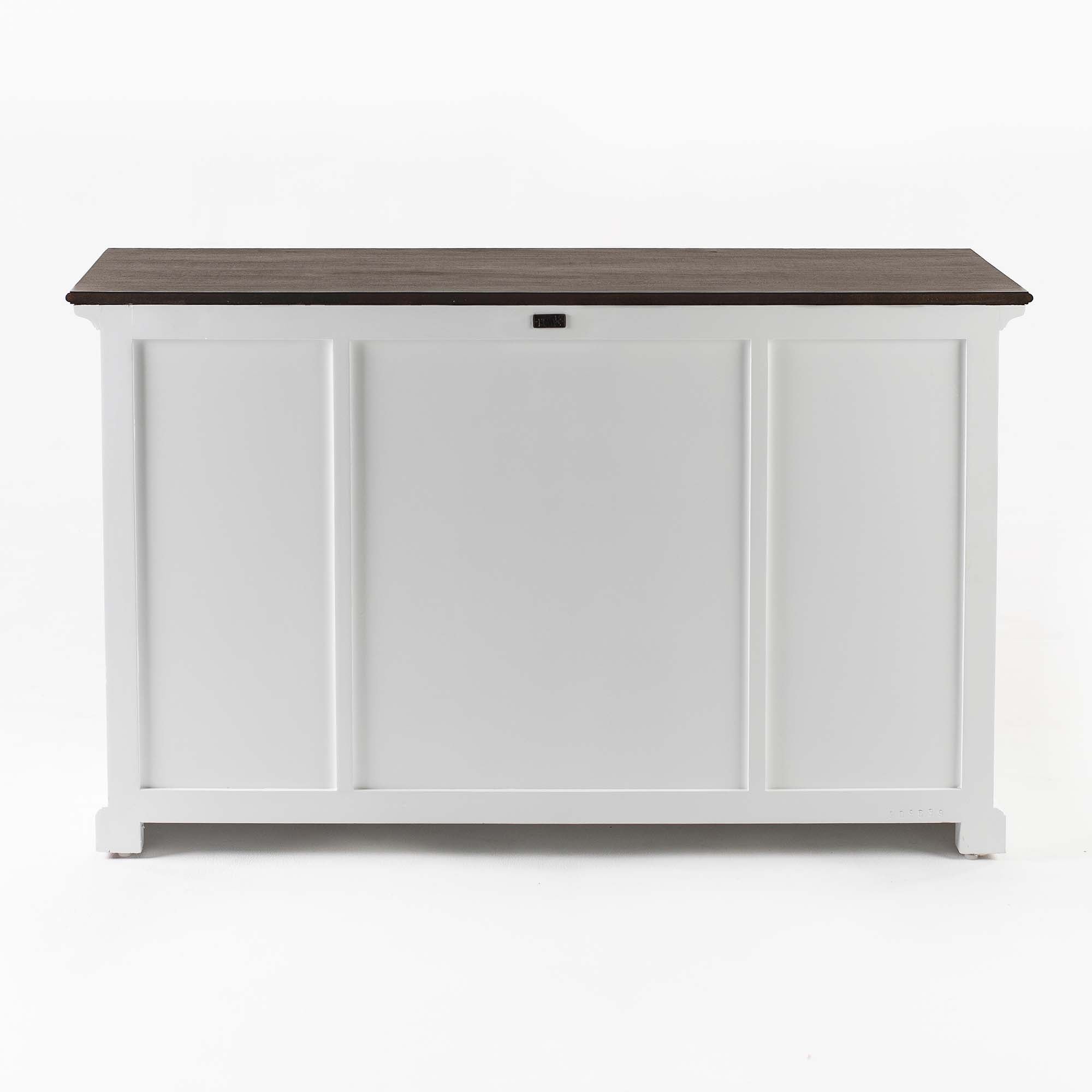 Halifax Accent Sideboard mit 4 Türen und 3 Schubladen – Weiß gewischt & Dunkelbraun