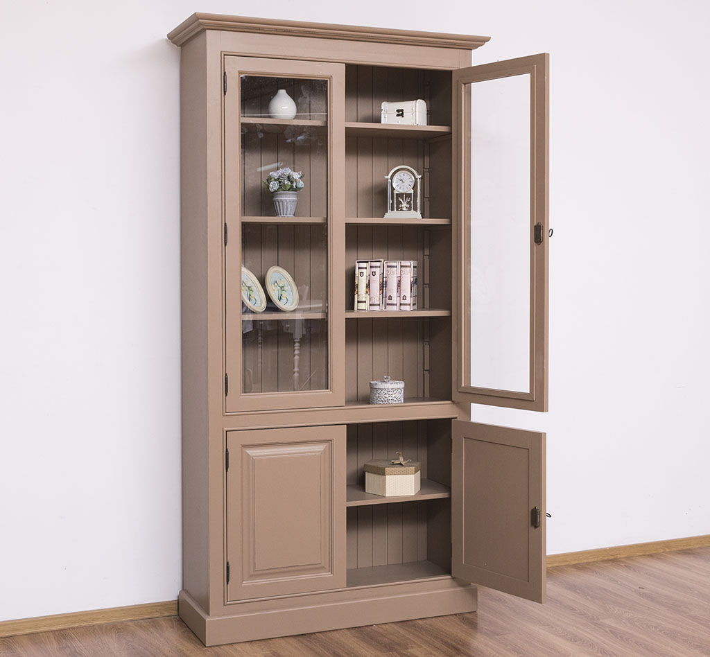 PS149-P022-P088A_2 Schöner Vitrinenschrank im Landhausstil - in vielen Farben erhältlich!
