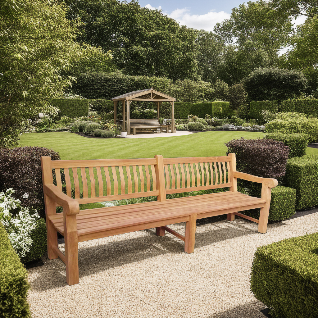 Gartenbank Patrick Fat 250 cm aus Teakholz