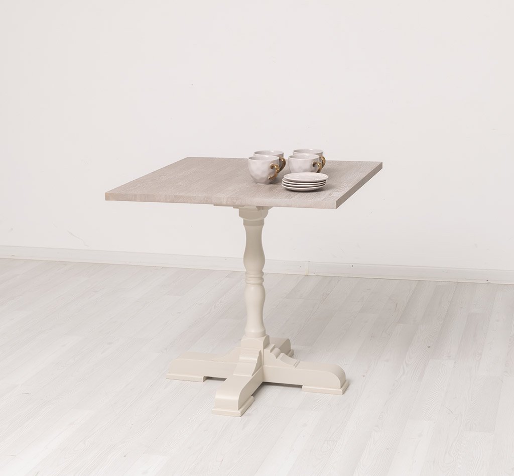 Quadratischer Tisch Luberon mit Eichenplatte, 80 x 80 cm