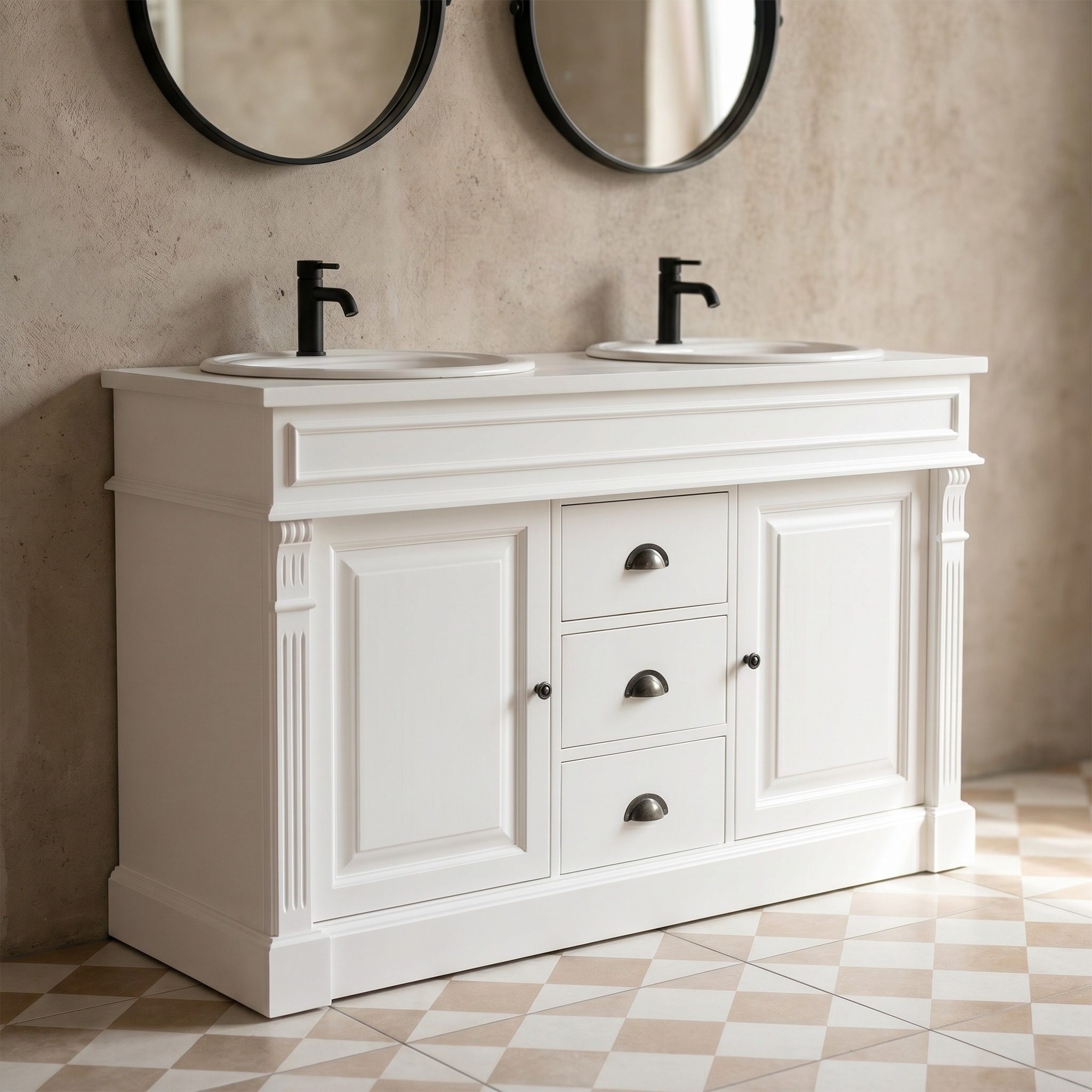 Eleganter Waschbeckenschrank im Landhausstil - in vielen Farben erhältlich!