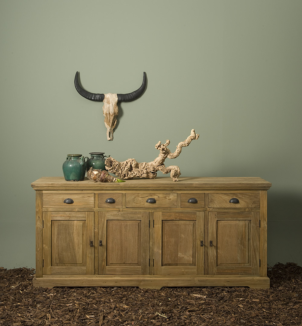 Großes Sideboard Avignon aus recyceltem Teakholz