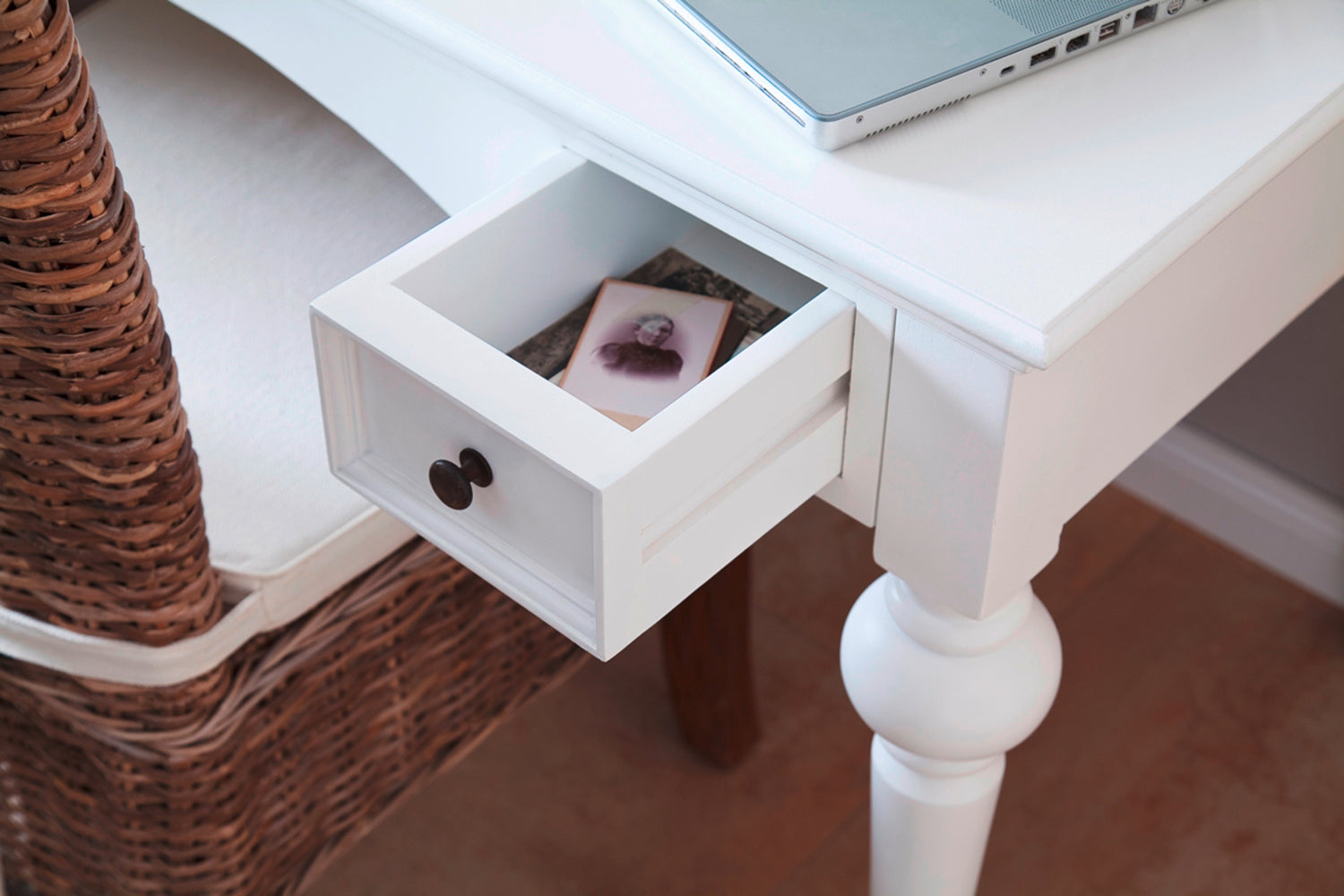 Sekretär Provence im Landhausstil – Weiß