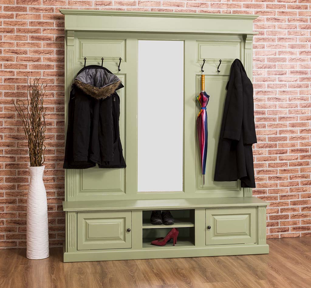 Große Garderobe mit Spiegel im Landhausstil - in vielen Farben erhältlich!