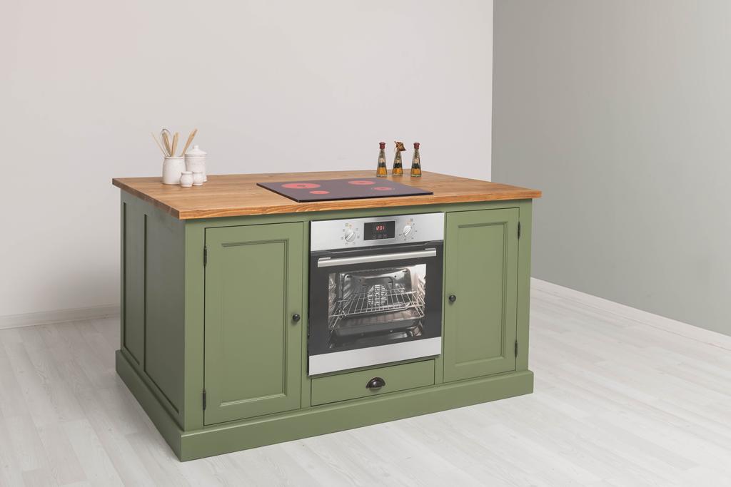 Kücheninsel Landhaus – mit Herd- & Ofenvorrichtung, in vielen Farben