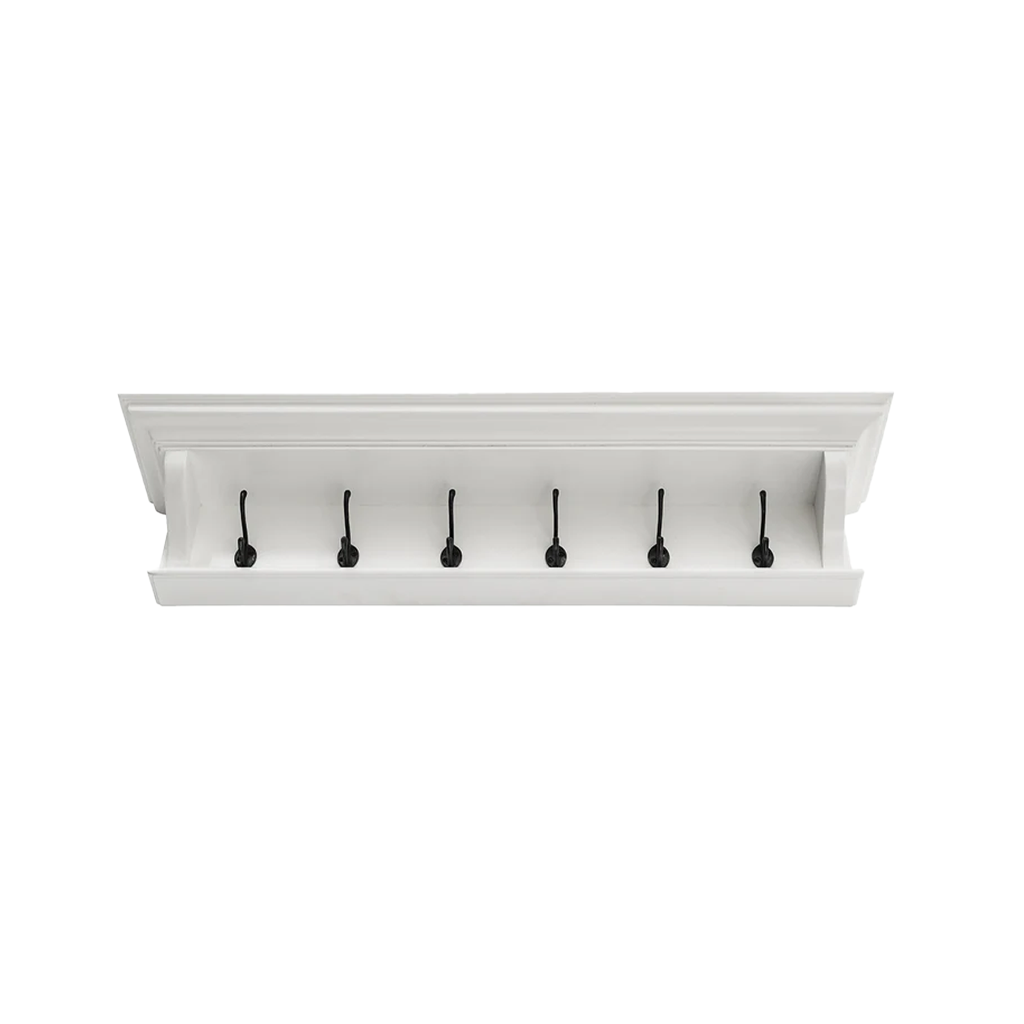 Halifax Garderobenleiste mit 6 Haken, 100 cm – Weiß