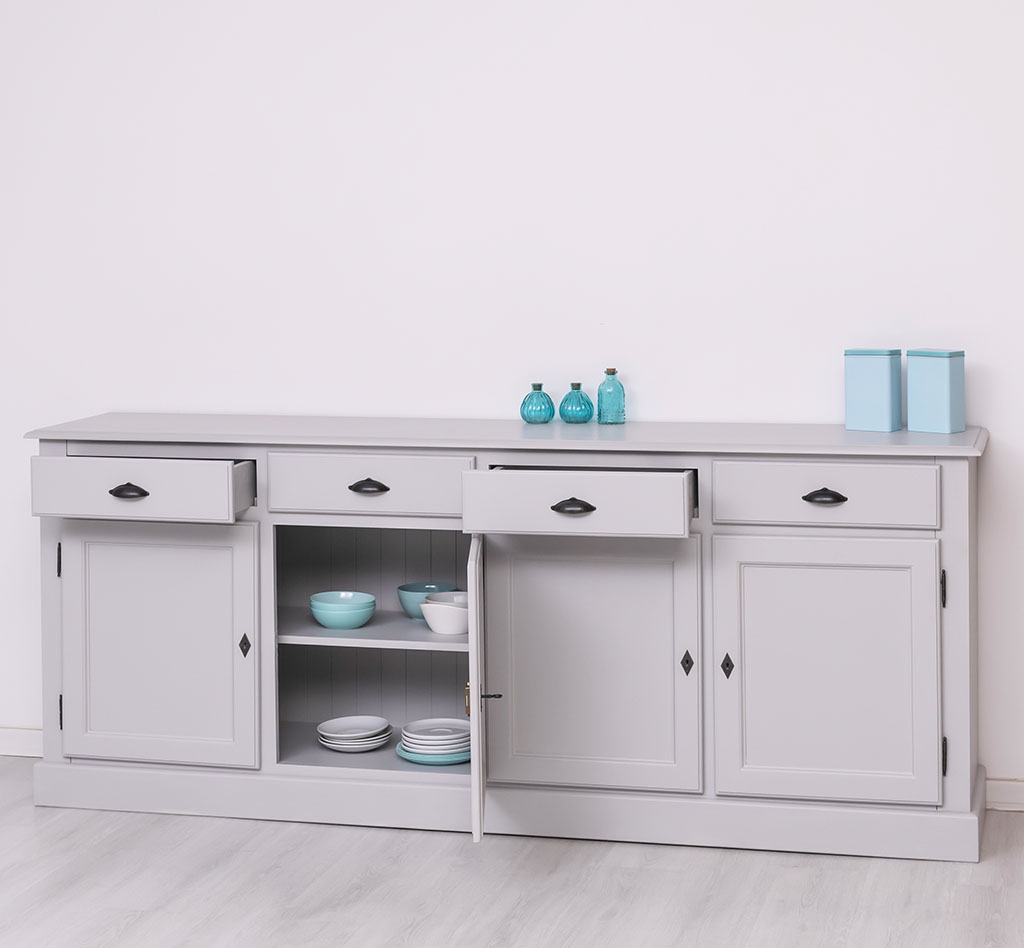 Langes Sideboard im klassischen Landhausstil - in vielen Farben erhältlich! Langes Sideboard im klassischen Landhausstil - in vielen Farben erhältlich!