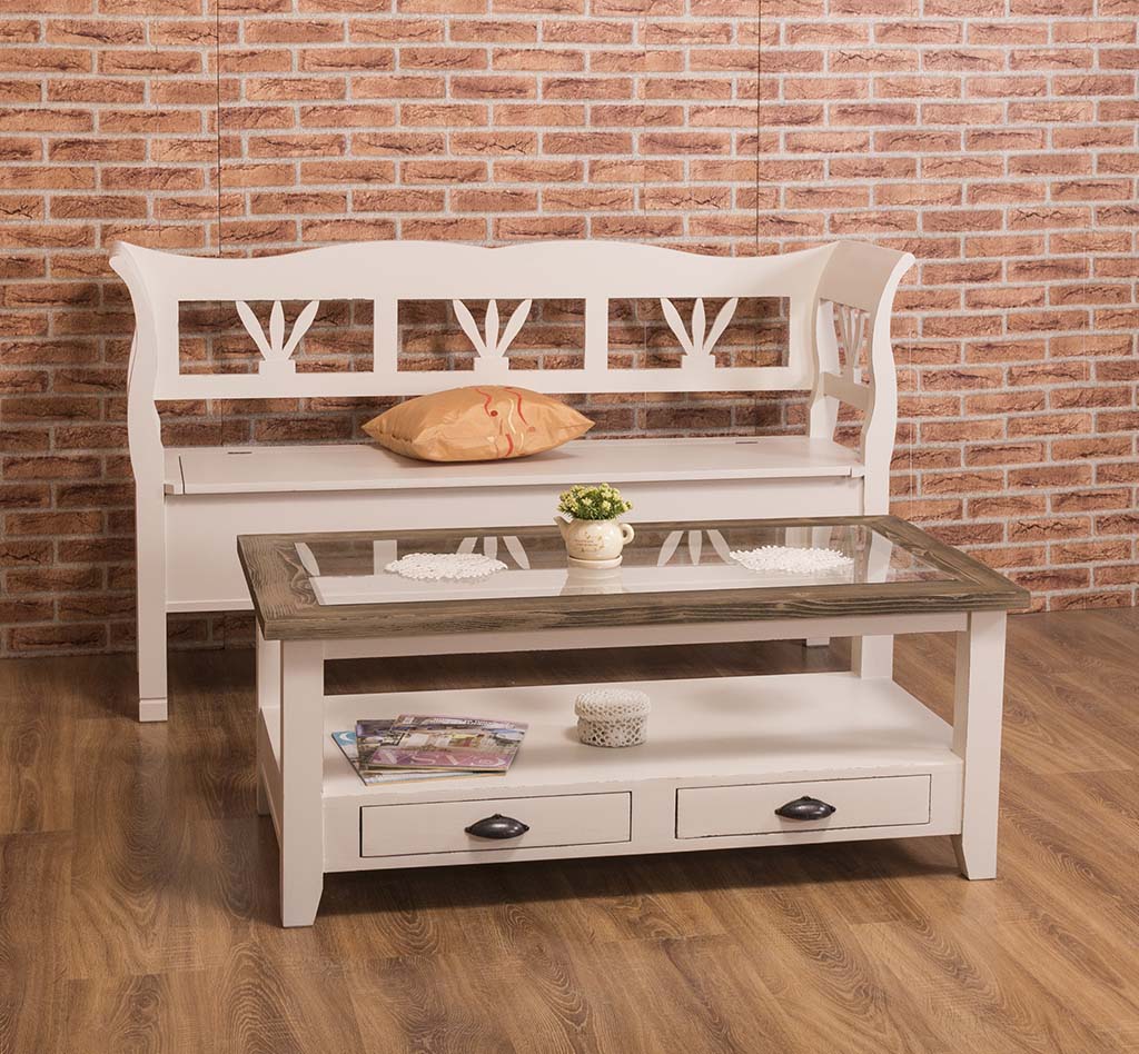 Gemütliche Sitzbank im Landhausstil - in vielen Farben erhältlich!