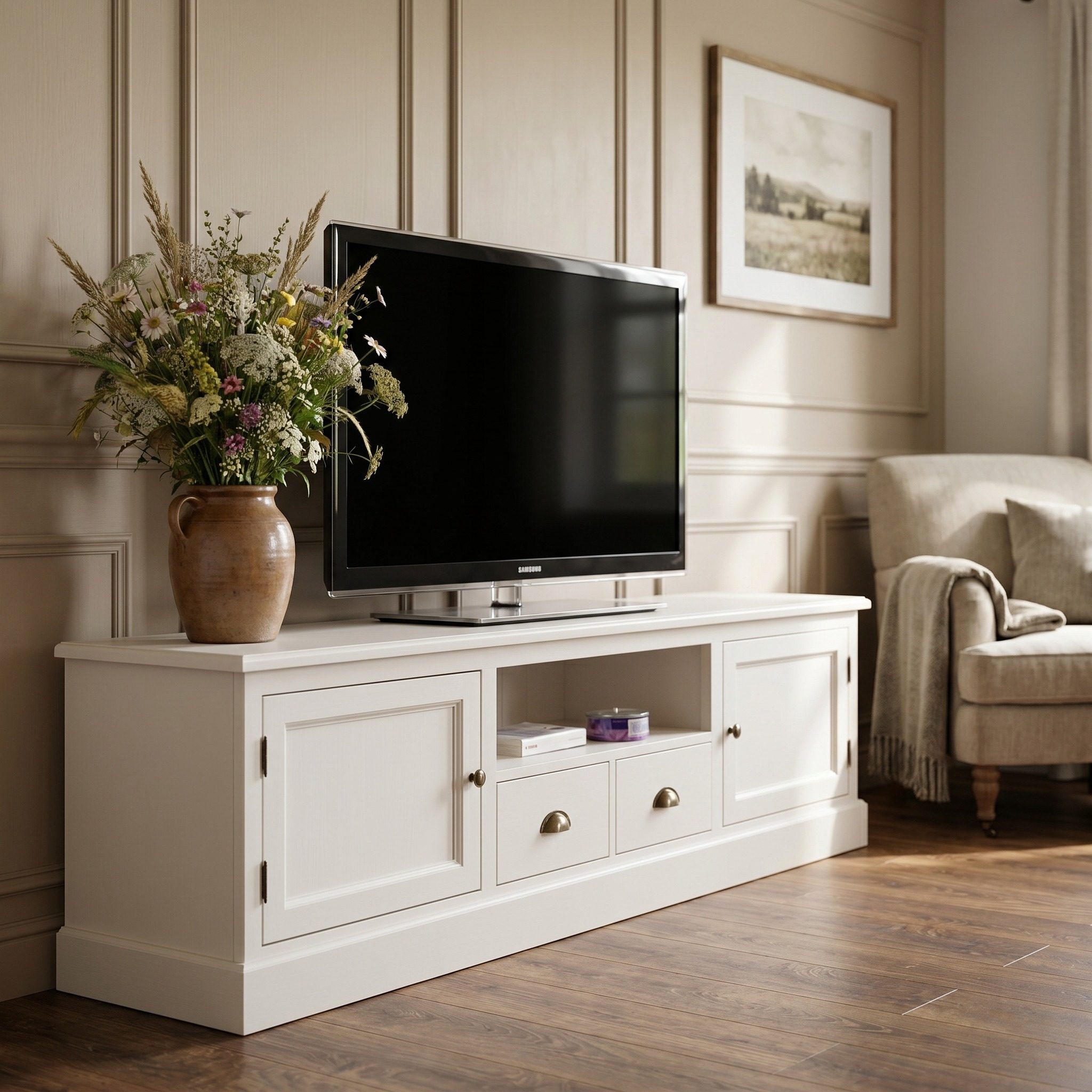 Eleganter TV-Tisch im Shabby Chic - in vielen Farben erhältlich!