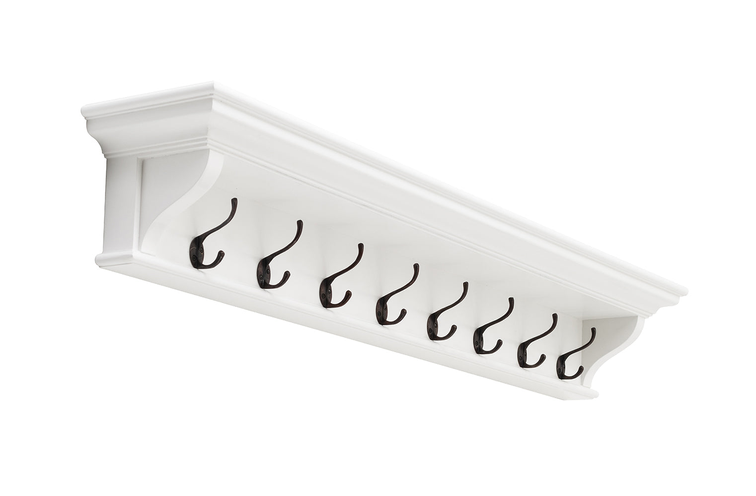 Halifax Garderobenleiste mit 8 Haken, 130 cm – Weiß