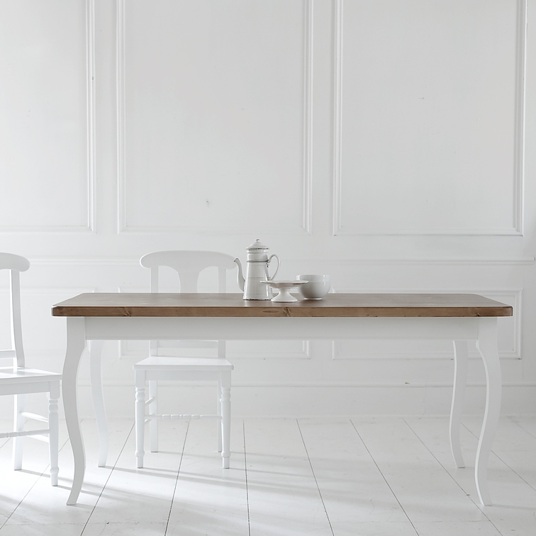 Esstisch im Landhausstil - Tischsystem mit Platte aus Fichte, Buche oder Eiche
