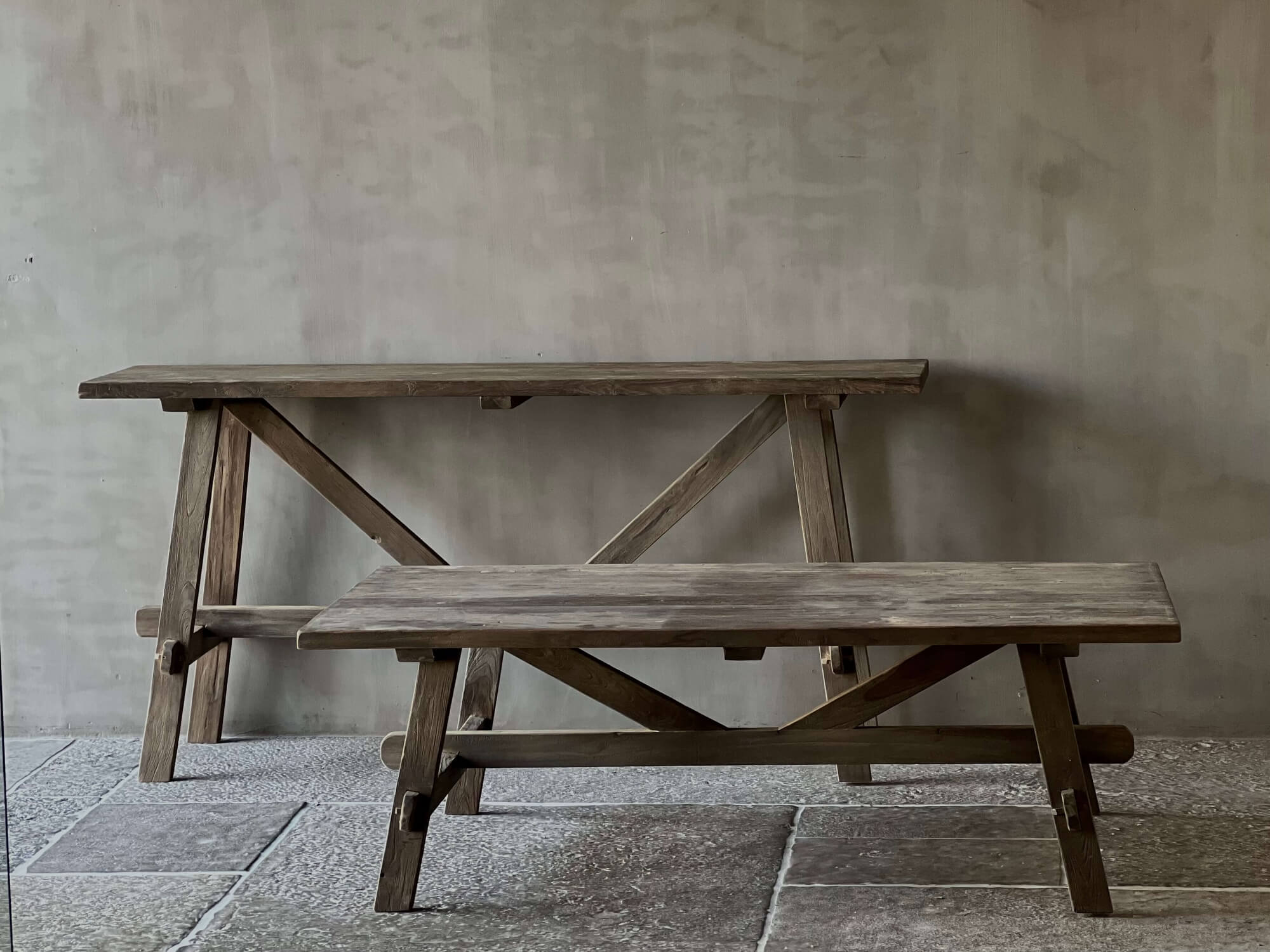 Wunderschöner Couchtisch Cross aus altem Teakholz - Aura Peeperkorn