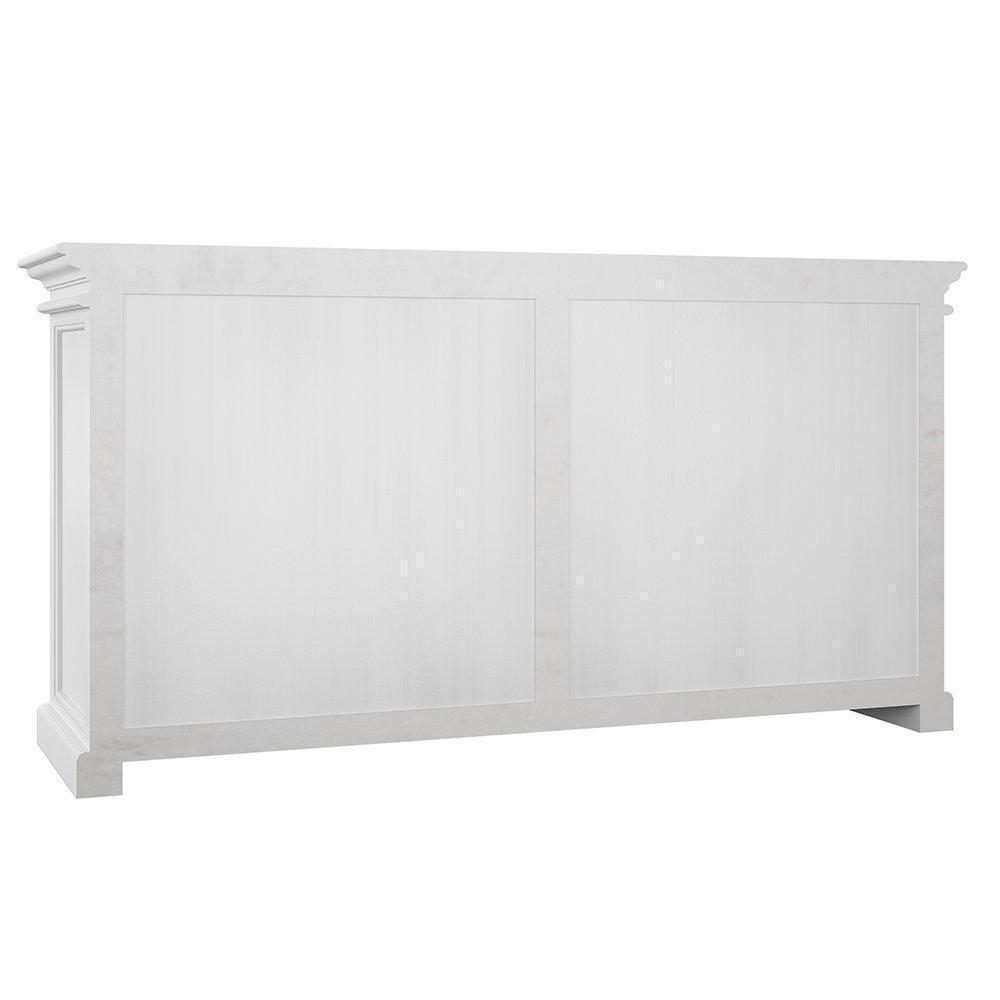 Halifax Sideboard mit 4 Türen und Glasfronten – Weiß