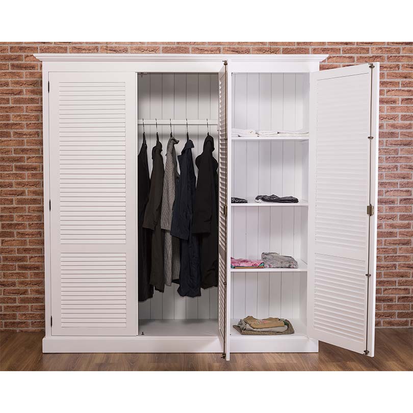 Kleiderschrank mit Lamellentüren im Shabby Chic - in vielen Farben erhältlich!