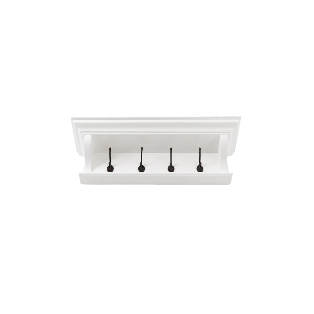 Halifax Garderobenleiste mit 4 Haken, 70 cm – Weiß