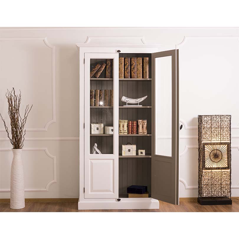 Eleganter schmaler Vitrinenschrank - in vielen Farben erhältlich!