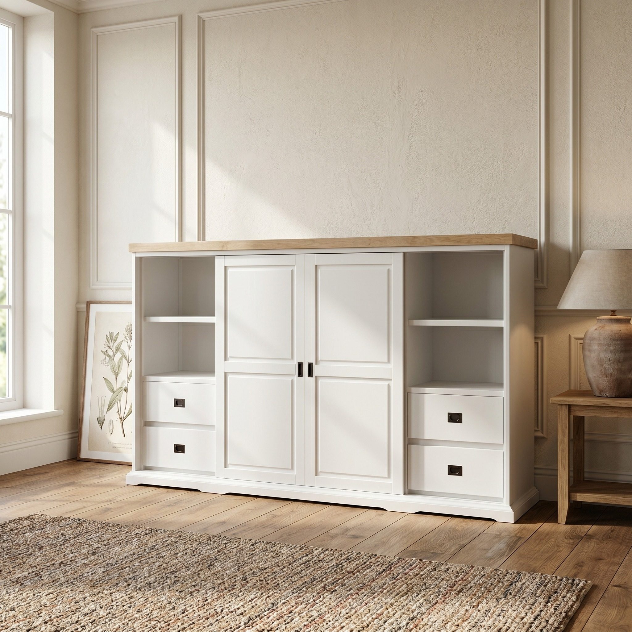 Großer Landhaus TV Schrank Floor mit Schiebetüren - in vielen Farben erhältlich!