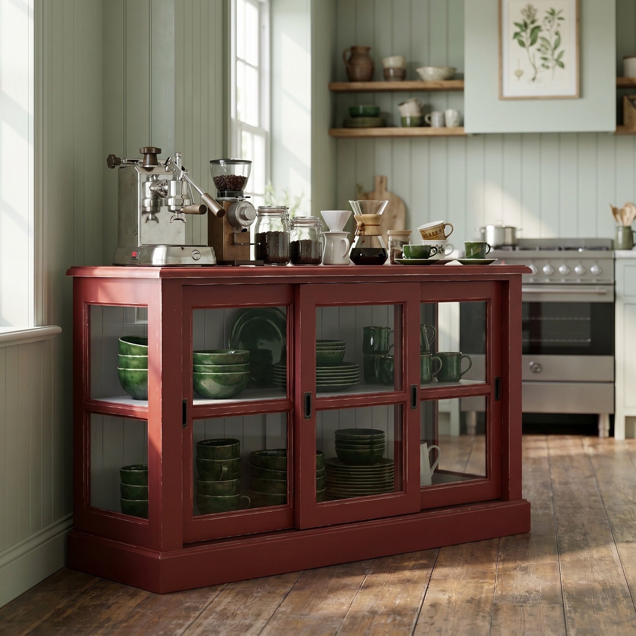 Langes Sideboard im holländischen Landhausstil mit Schiebetüren - in vielen Farben erhältlich!