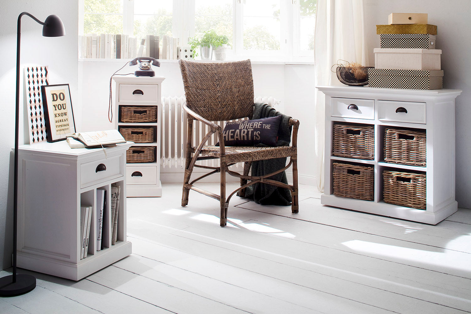 Halifax Kleines Sideboard – Weiß