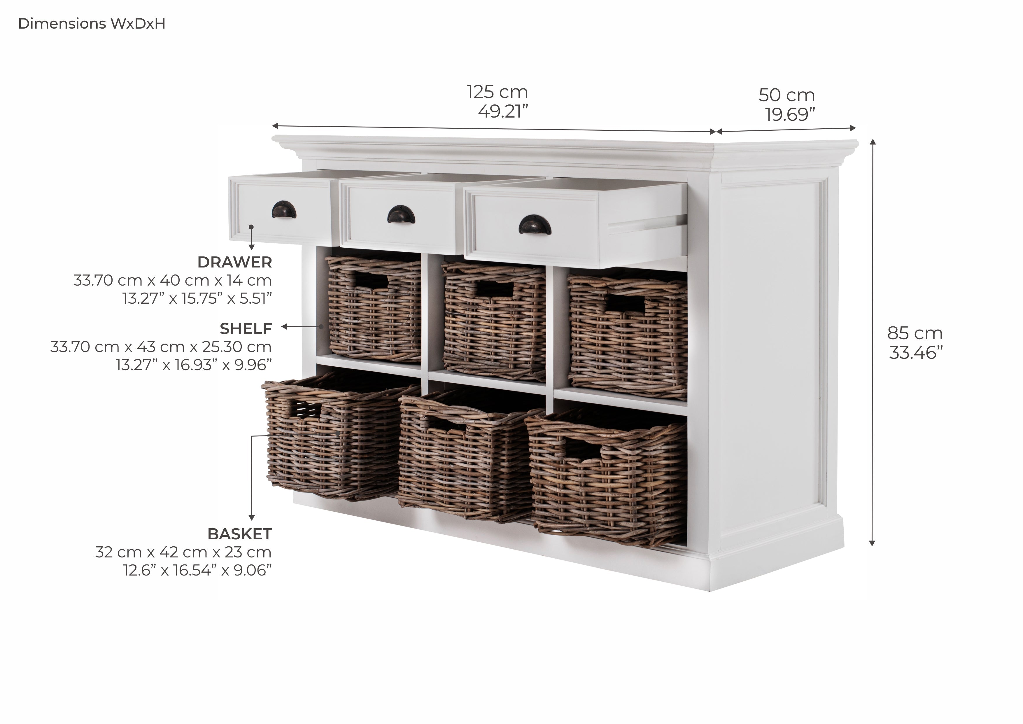 Halifax Sideboard / Buffet – Weiß