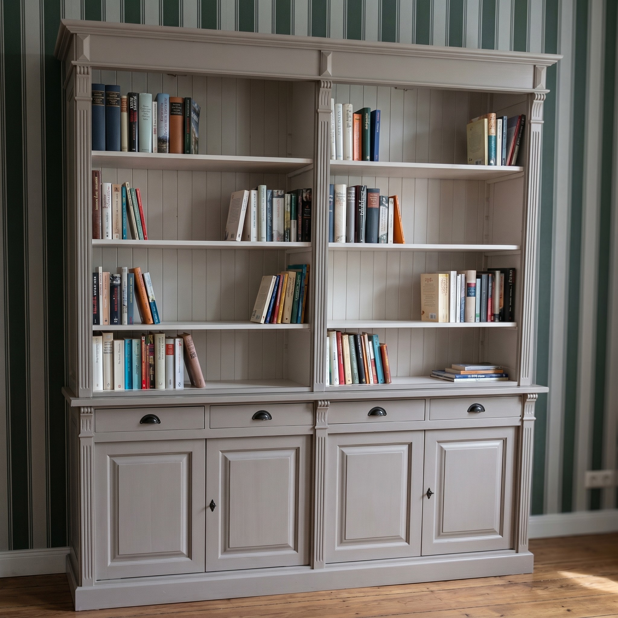 Interessantes Landhausregal für Bücherfreunde - in vielen Farben erhältlich!