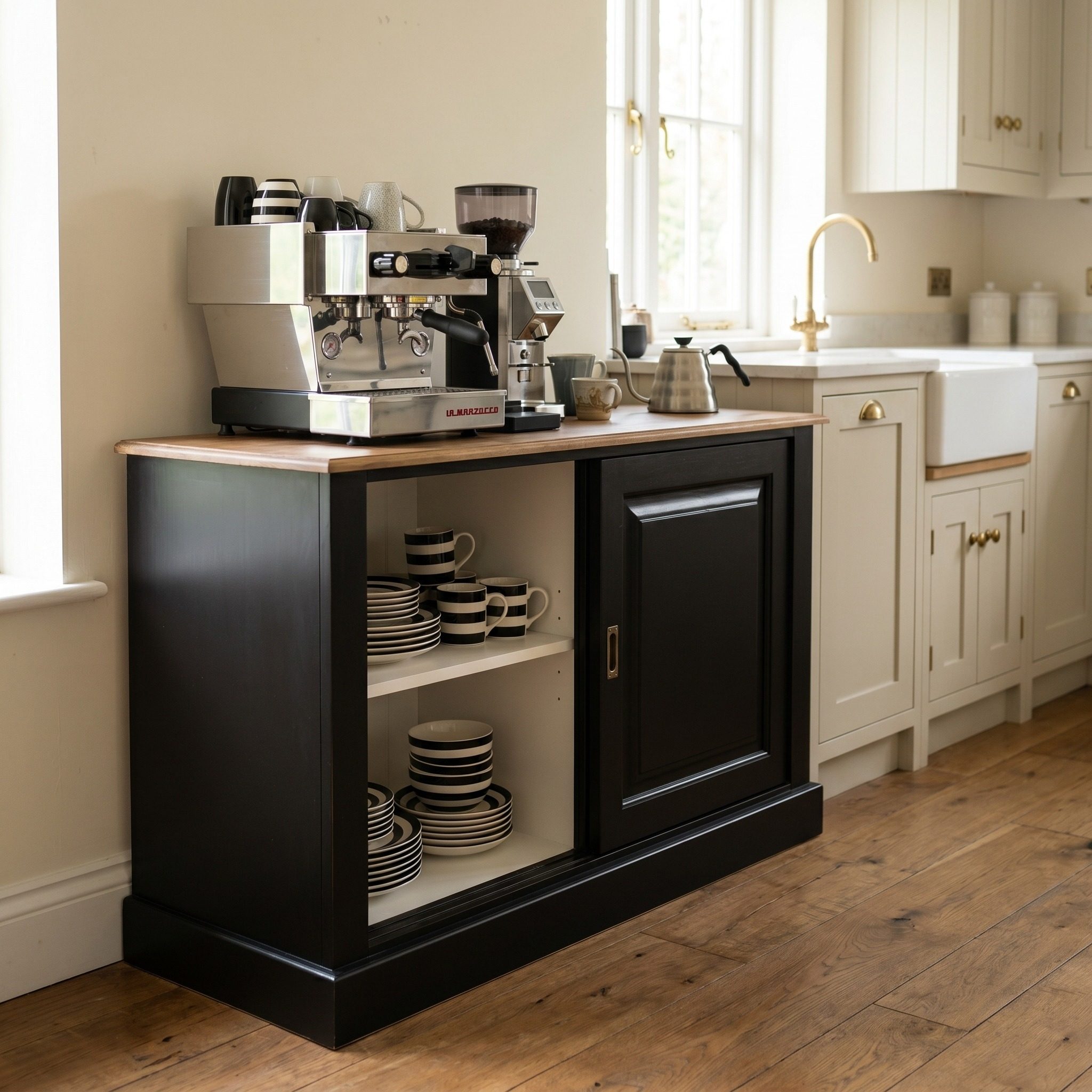 Kompaktes Sideboard im schlichten Landhausstil mit Schiebetüren - in vielen Farben erhältlich!