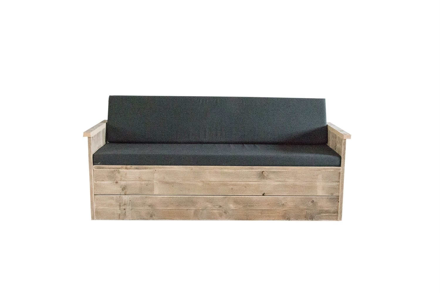 Gartenset Standardset aus unbehandeltem Gerüstholz Esstisch Sofa Sessel Garten Holz Gartenmöbel Bauholz