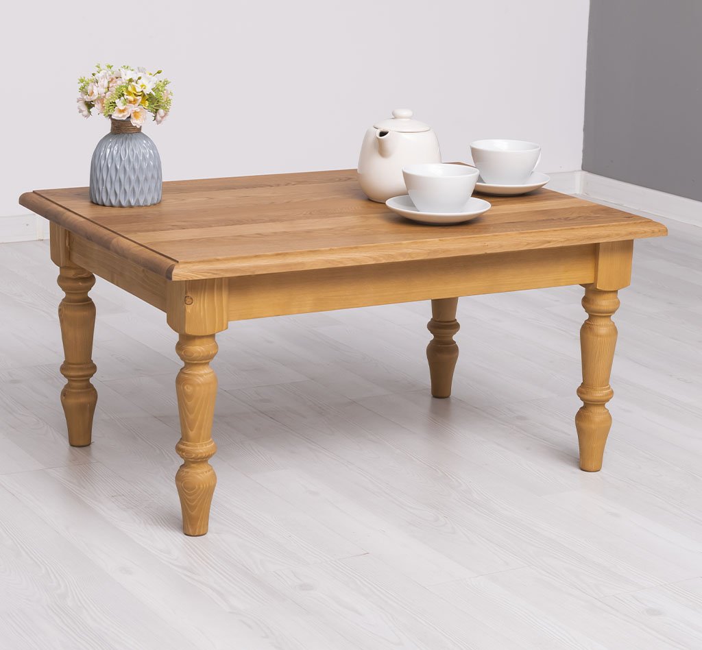 Couchtisch Luberon mit Eichenplatte, 90 x 65 cm