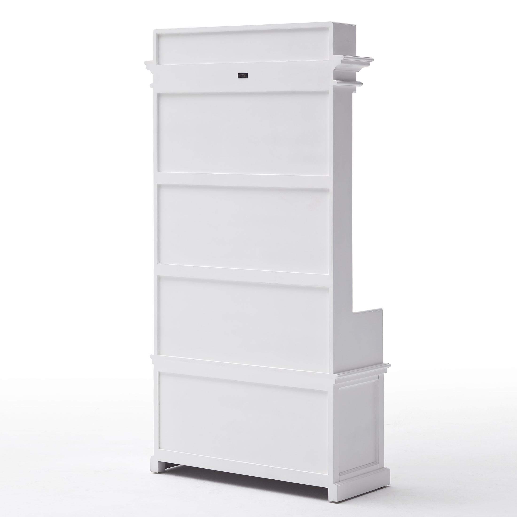 Halifax Garderobenbank mit Rattankörben – Weiß