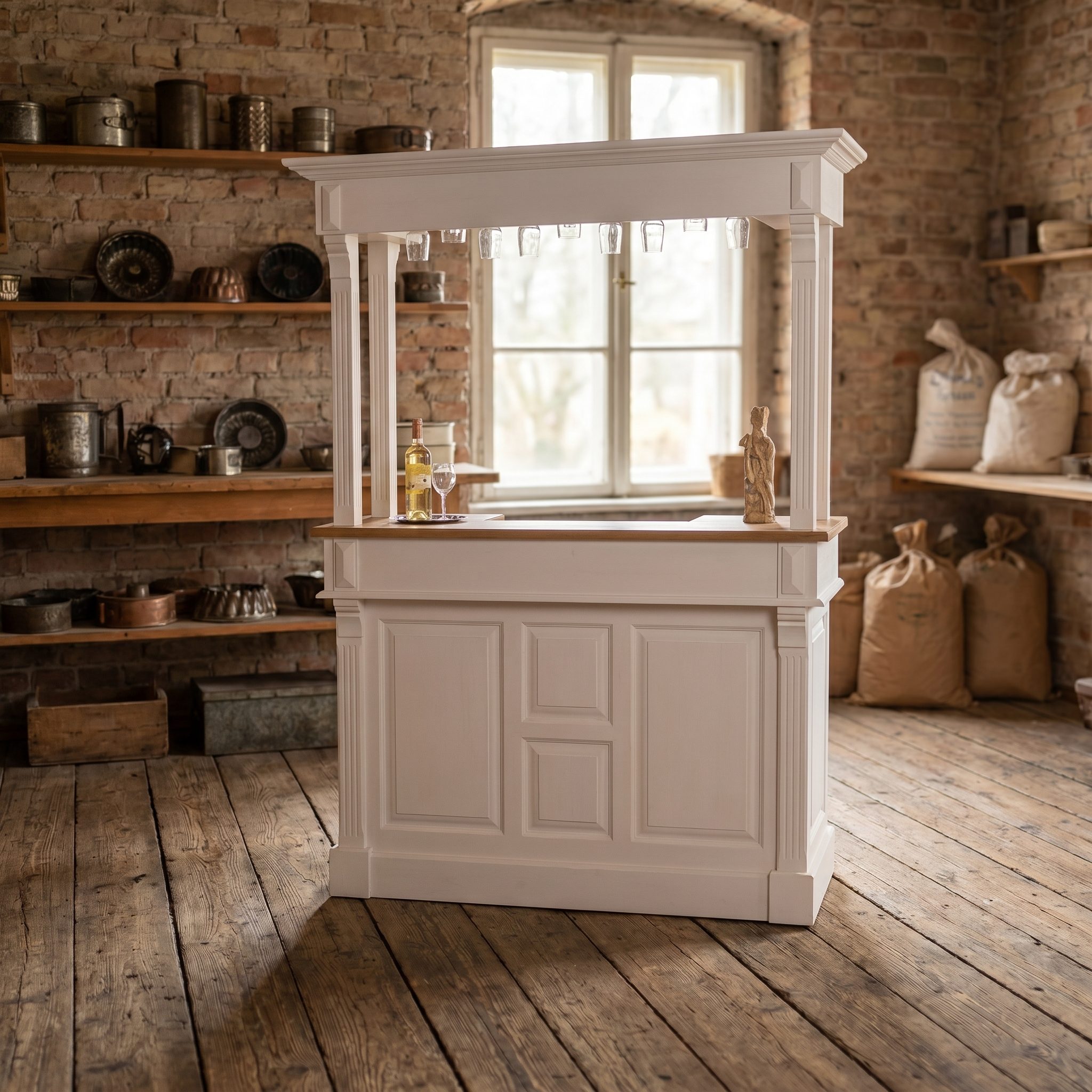 Bar mit oder ohne Aufsatz im Landhausstil 140 cm breit - in vielen Farben erhältlich!