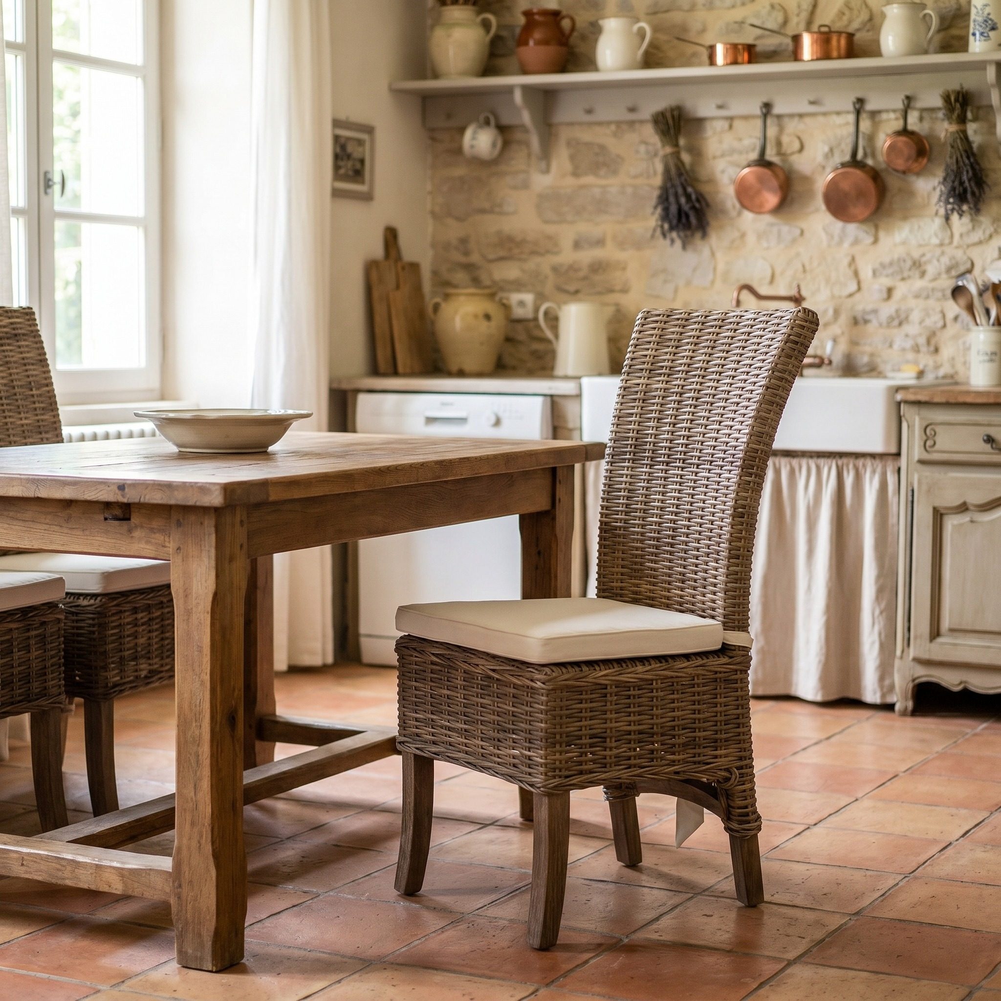 Morin Esszimmerstuhl aus Kubu-Rattan, 2er-Set