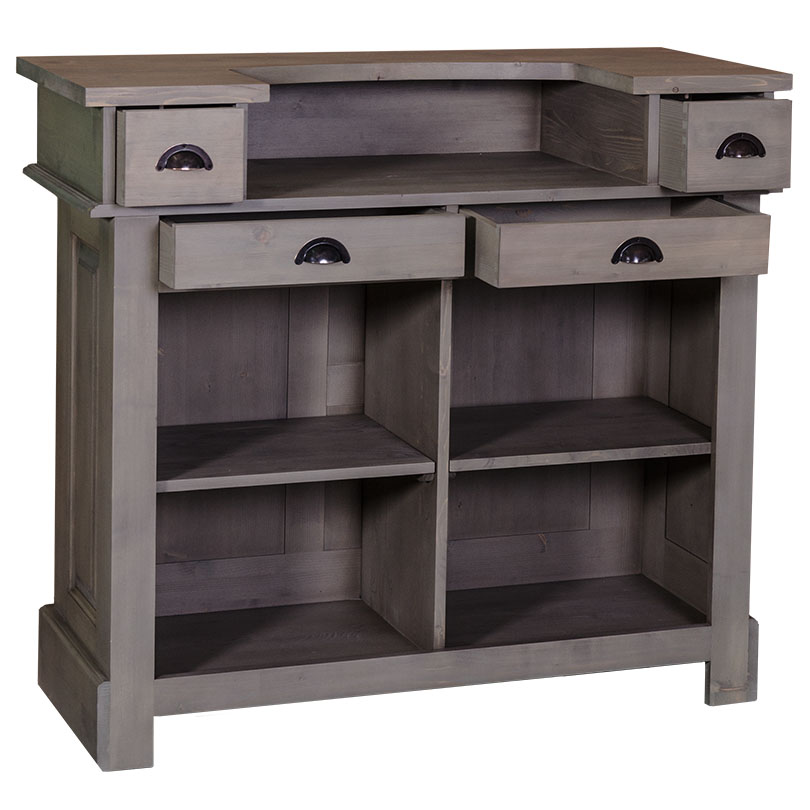 PS1003-120-P037 Bar mit Aufsatz im Landhausstil 120 cm