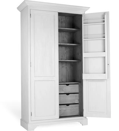 Großer Vorratsschrank Landhaus 120 cm, Fichte massiv