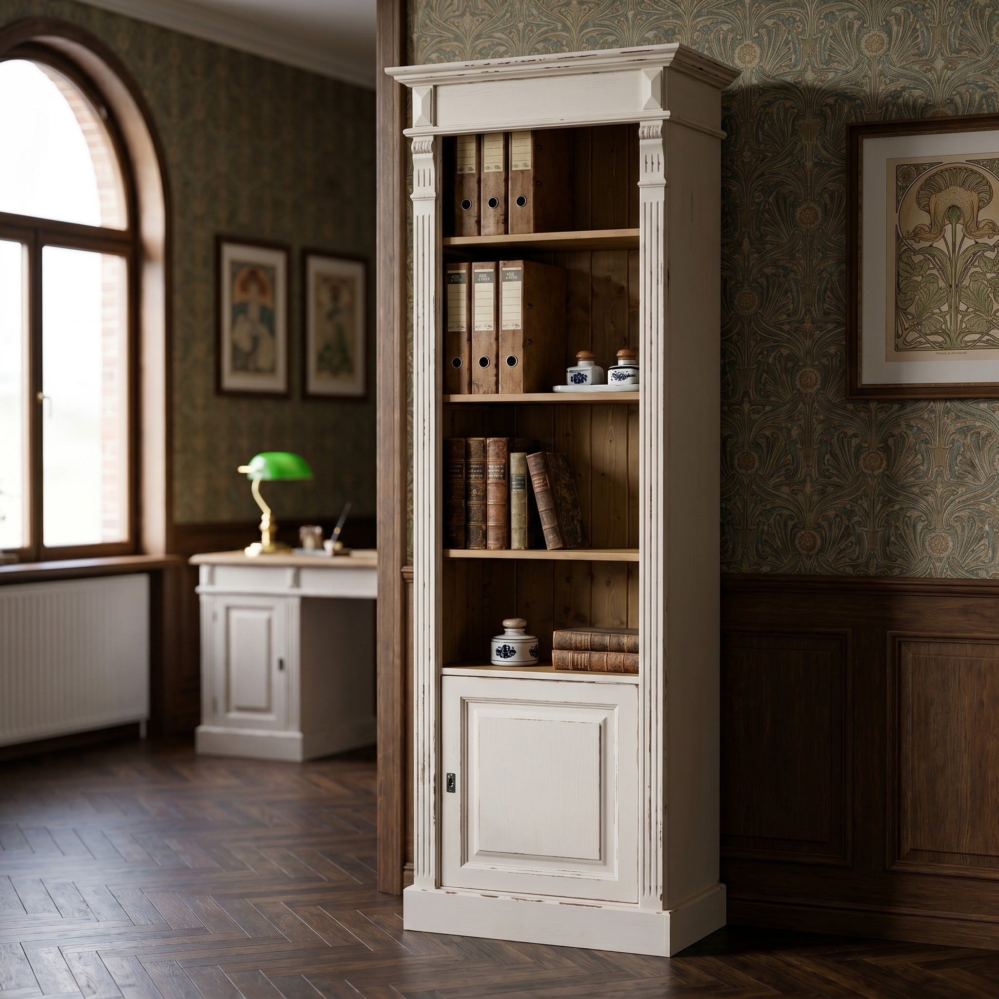 Schmales Bücherregal im Landhausstil - in vielen Farben erhältlich!
