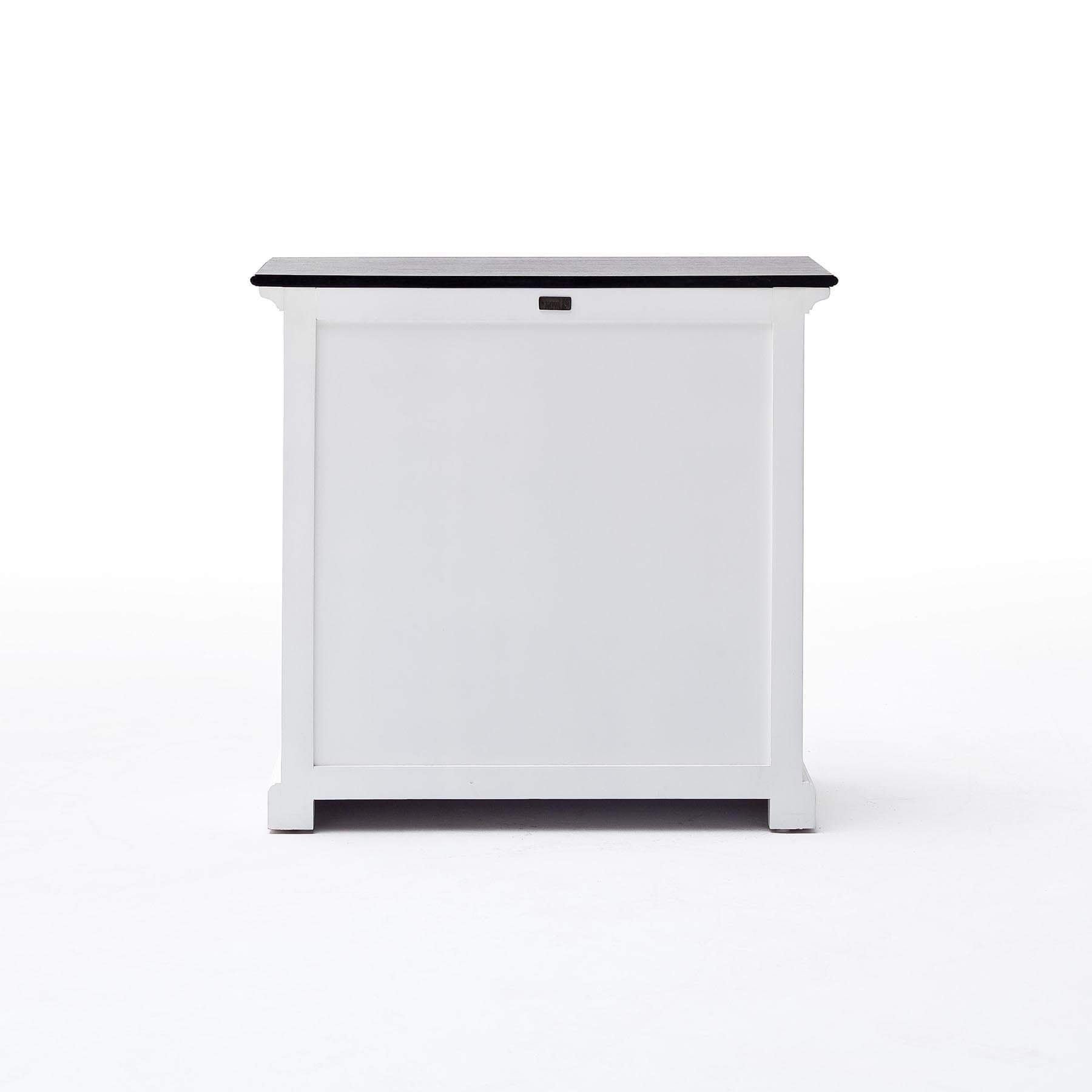 Halifax Contrast Kleines Sideboard – Weiß mit schwarzer Tischplatte