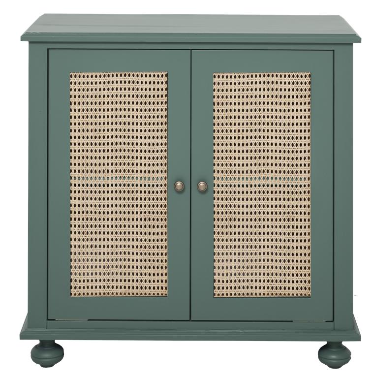 Kompakte Kommode mit 2 Rattan Türen - in vielen Farben erhältlich!