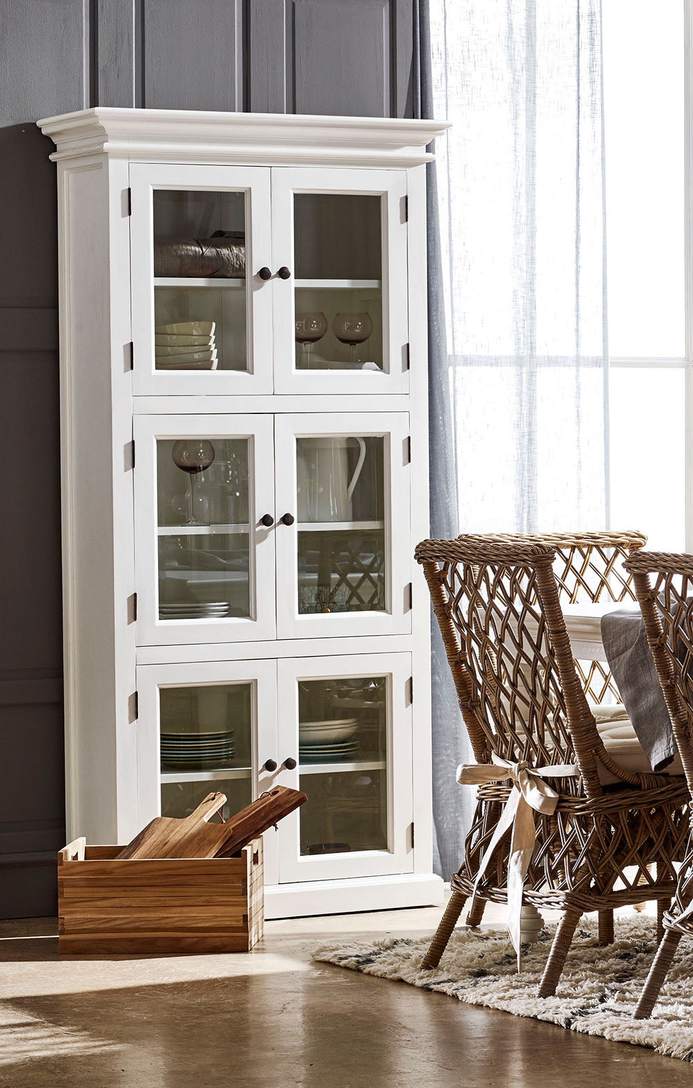 Halifax Vitrinenschrank Mittelgroß – Weiß