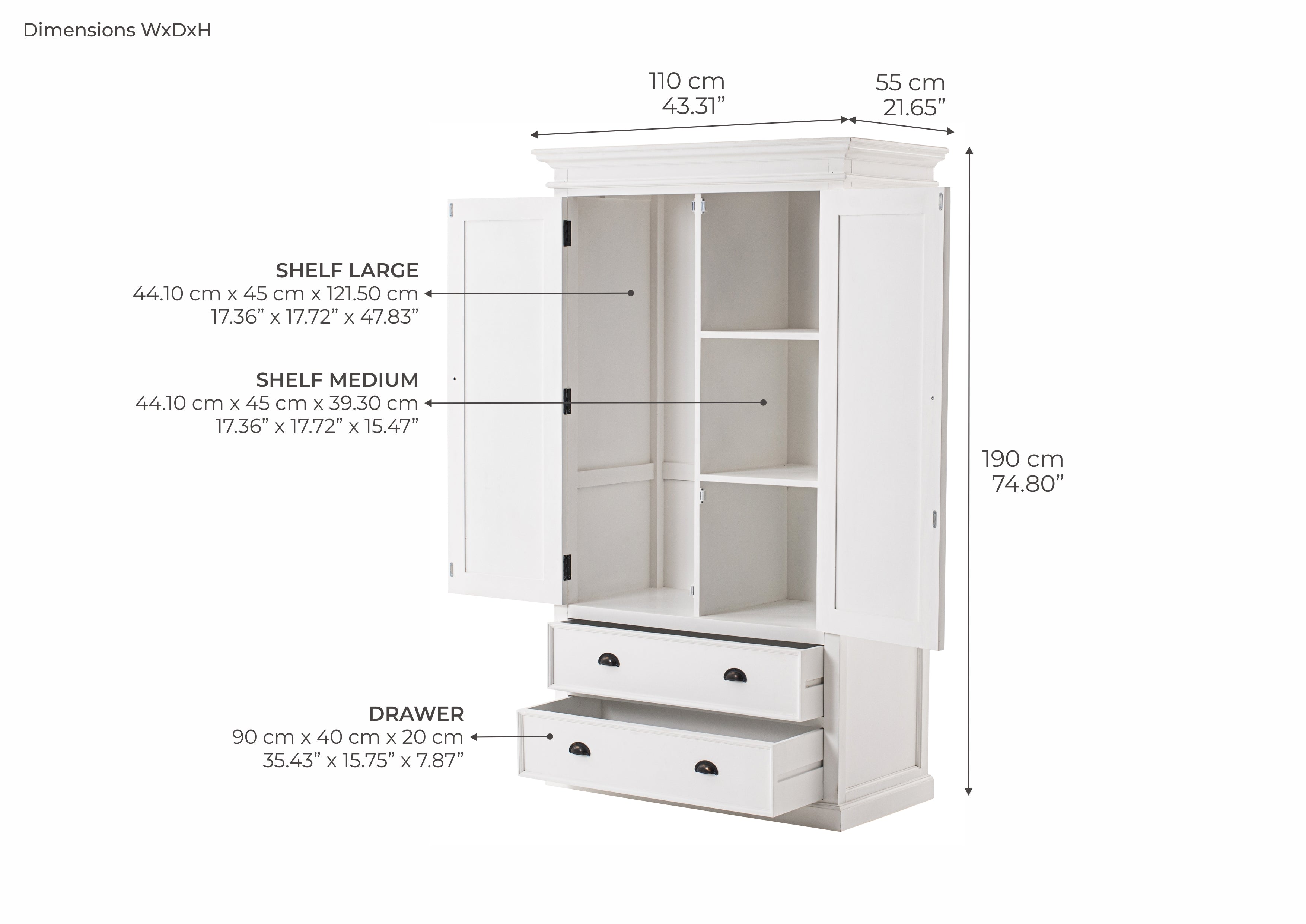 Halifax Kleiderschrank – Weiß