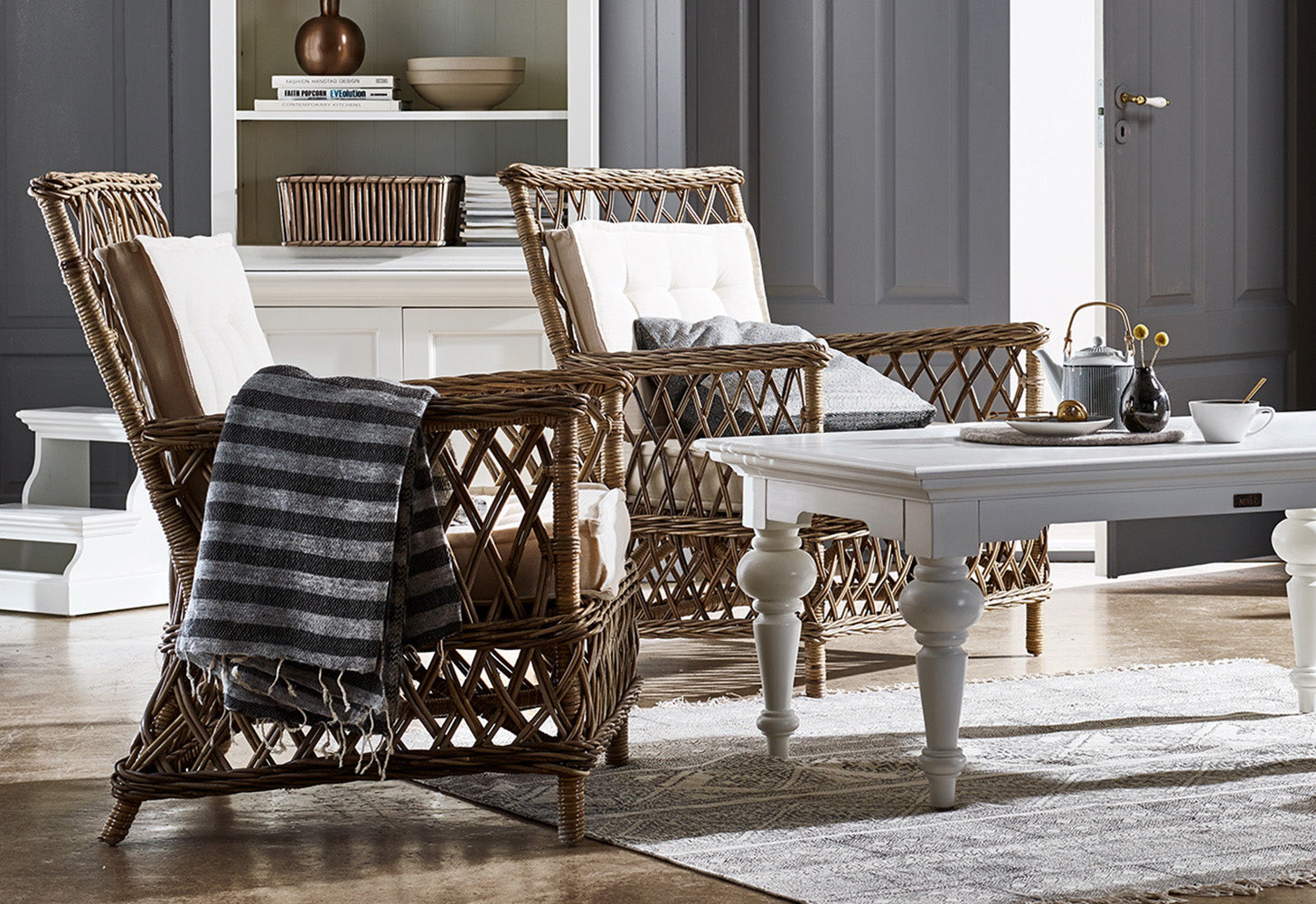 Provence Rechteckiger Couchtisch – Weiß