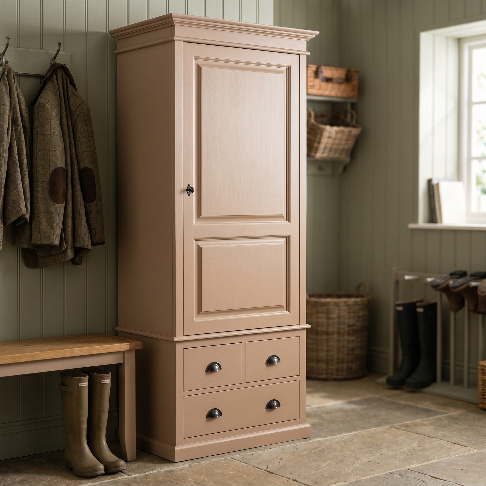 Kompakter Kleiderschrank im Landhausstil - in vielen Farben erhältlich!