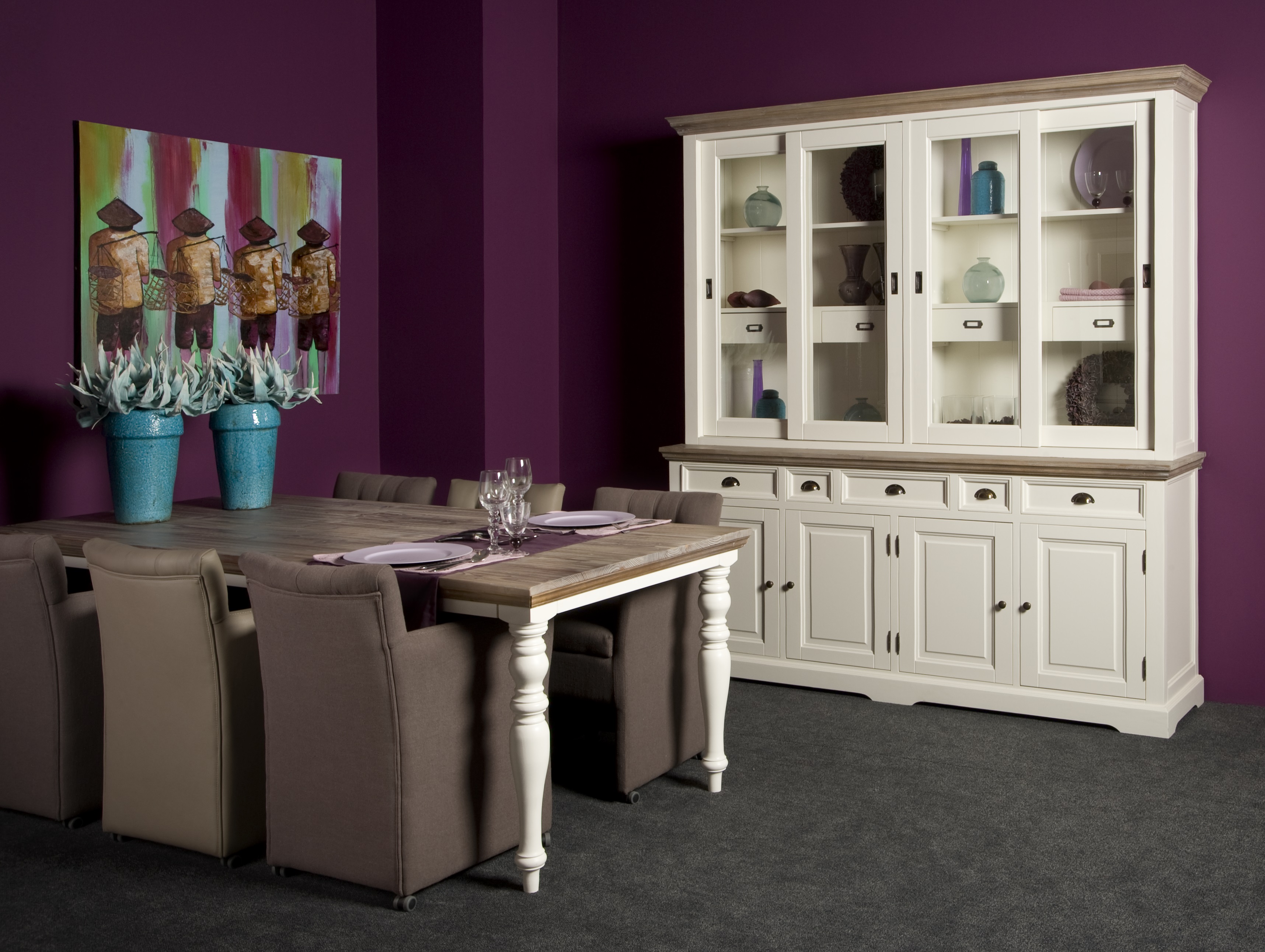 Individuelles Sideboard Penzance mit rustikaler Platte