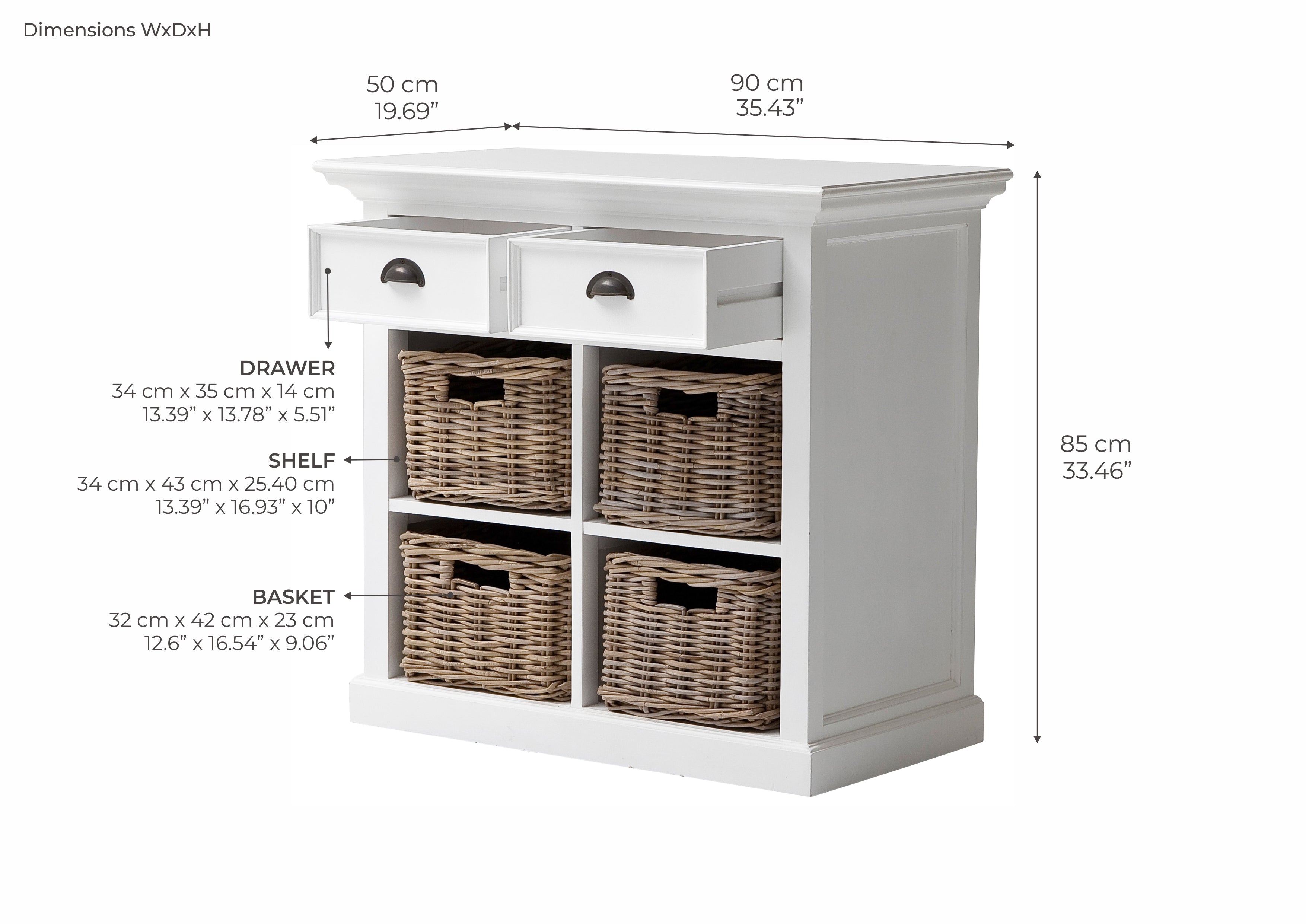 Halifax Kleines Sideboard – Weiß